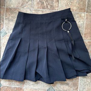 Pleated Metal Tie Detail Skirt/Skort